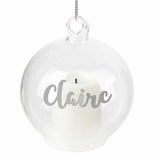 Personalised Christmas LED Candle Glass Bauble - Gift Moments