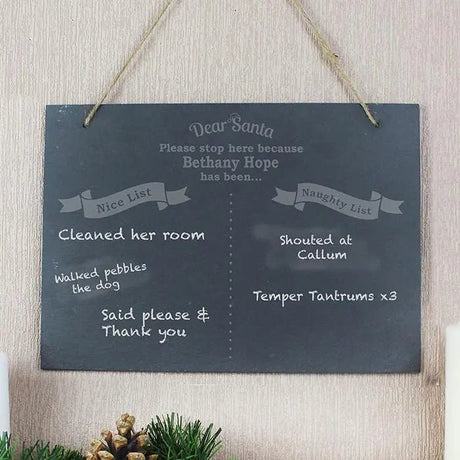 Christmas Naughty & Nice Chalk Board - Gift Moments