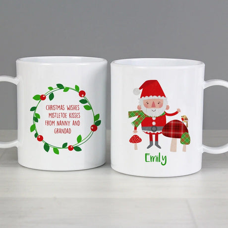 Personalised Christmas Toadstool Santa Plastic Mug - Gift Moments