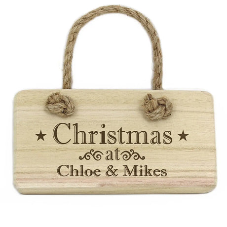 Personalised Christmas at... Wooden Sign - Gift Moments