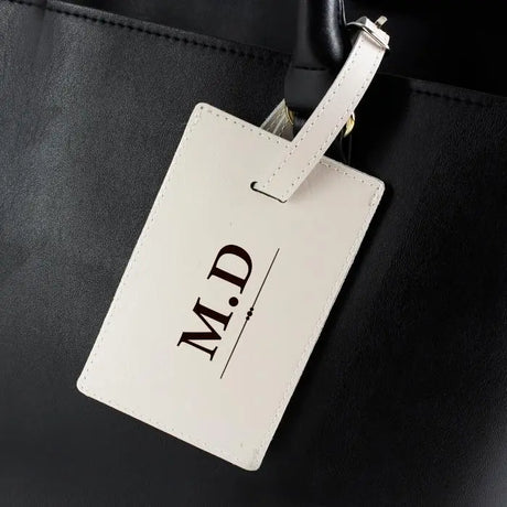 Personalised Classic Initials Cream Luggage Tag - Gift Moments