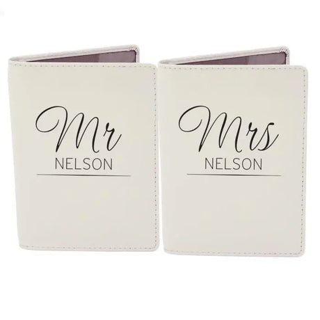 Personalised Classic Mr & Mrs Cream Passport Holders - Gift Moments