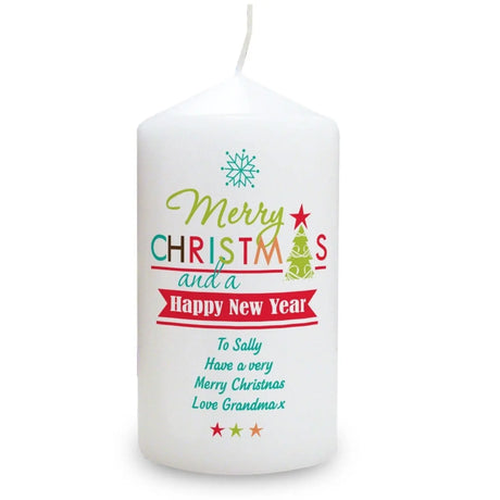 Personalised Colourful Christmas Candle - Gift Moments
