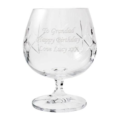 Personalised Crystal Cut Brandy Glass - Gift Moments
