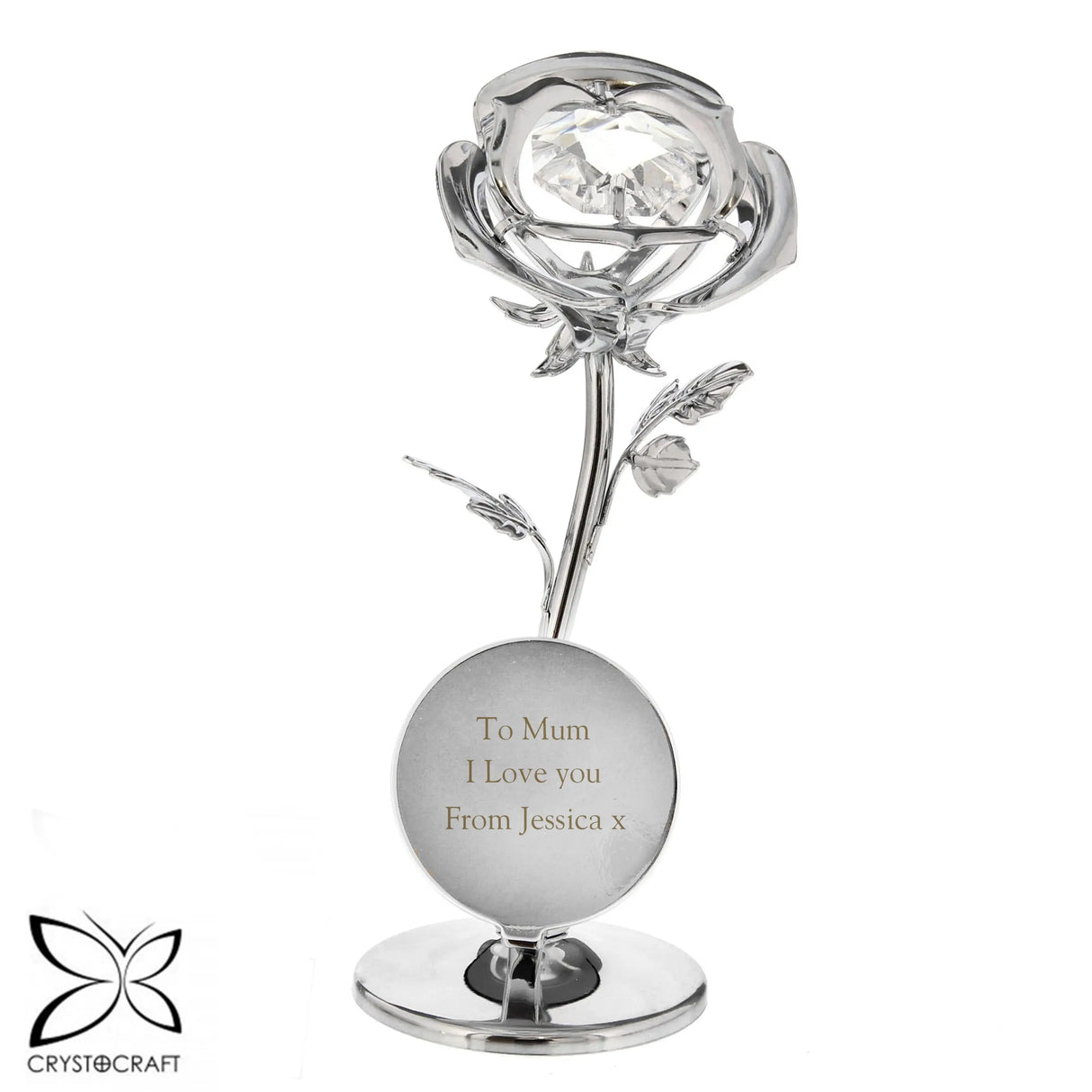 Personalised Crystocraft Rose Ornament - Gift Moments