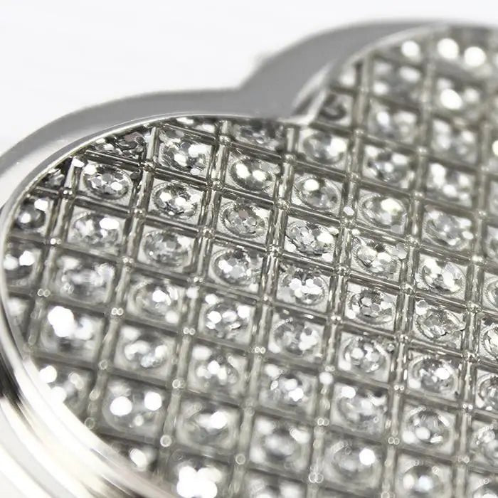 Diamante Crystal Studded Heart Compact Mirror - Gift Moments