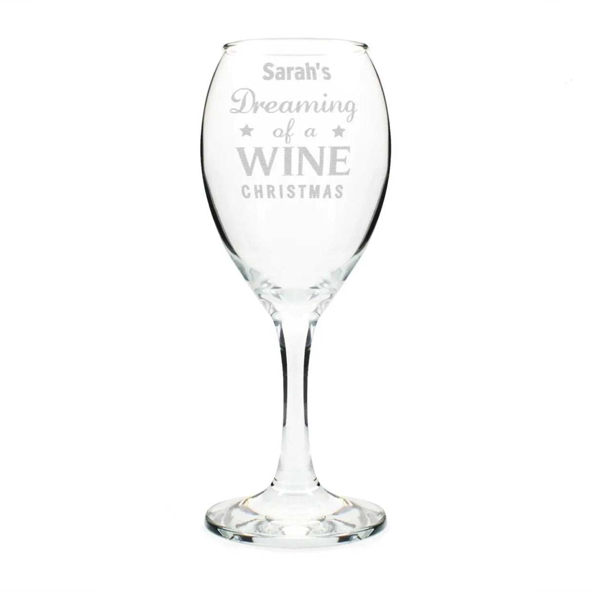 Personalised Dreaming of a Wine Christmas Glass - Gift Moments