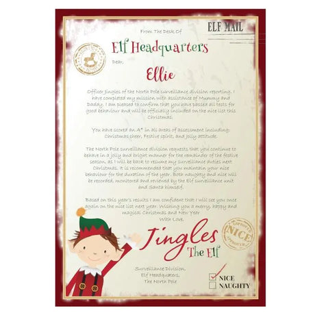 Personalised Elf Surveillance Christmas Letter - Gift Moments