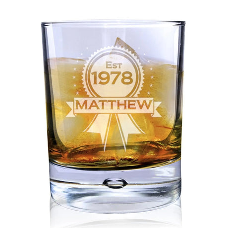 Personalised Established Whisky Tumbler Glass - Gift Moments