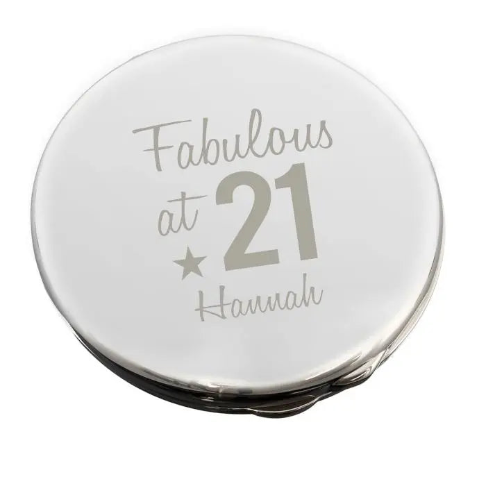 Personalised Fabulous Birthday Age Compact Mirror - Gift Moments