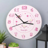 Personalised Fairy Pink Wooden Clock - Gift Moments