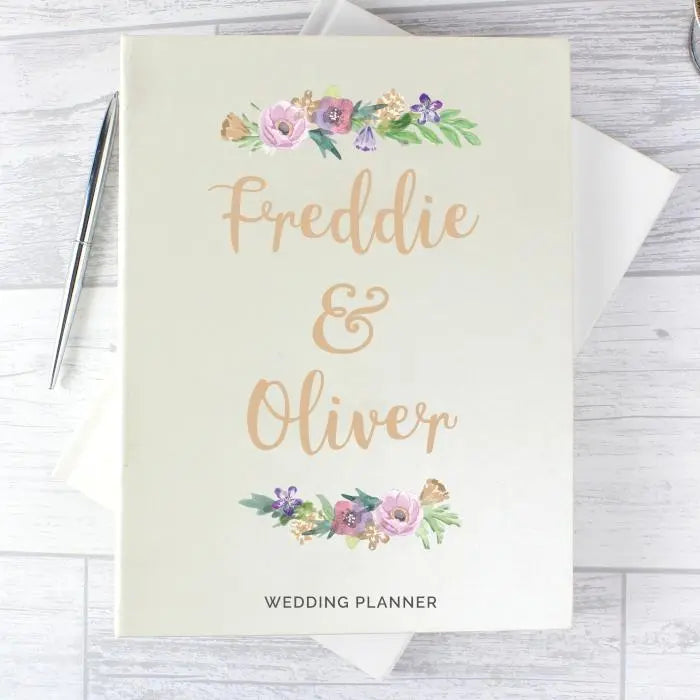 Personalised Floral Watercolour Wedding Planner - Gift Moments