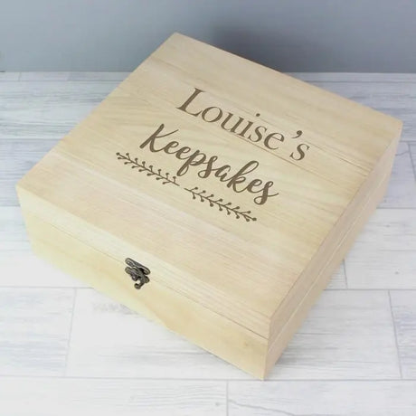 Personalised Floral Wooden Keepsake Box - Gift Moments
