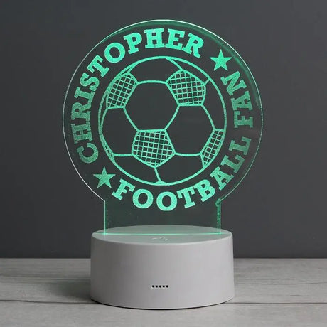 Personalised Football LED Colour Changing Night Light - Gift Moments