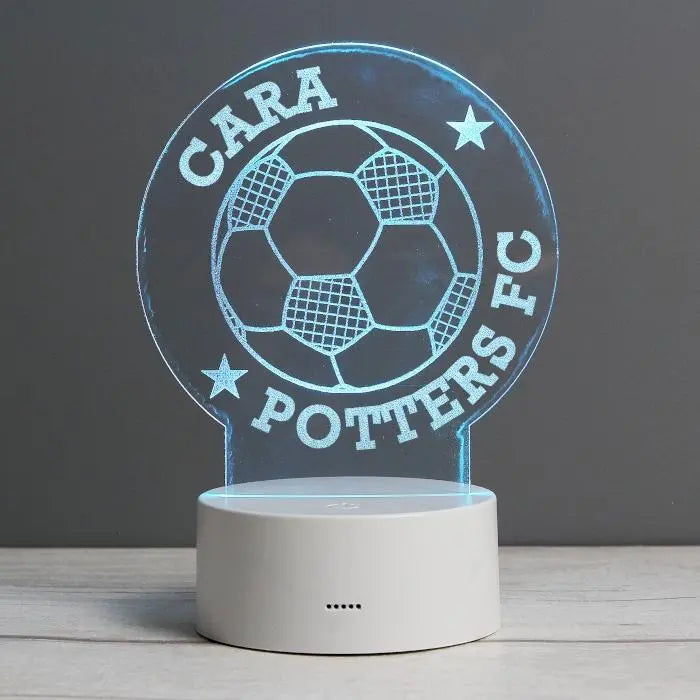 Personalised Football LED Colour Changing Night Light - Gift Moments