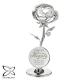 Personalised Forever in Our Hearts Crystocraft Silver Rose - Gift Moments