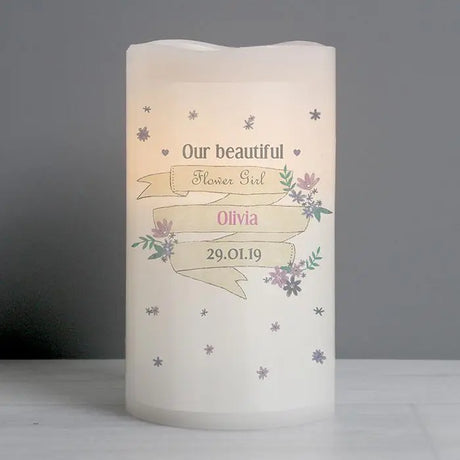 Personalised Garden Bloom LED Candle - Gift Moments