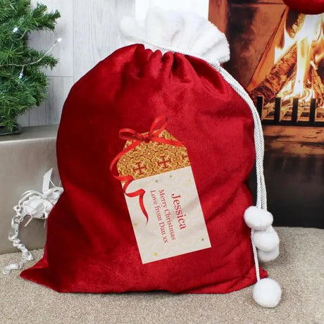 Personalised Gift Tag Luxury Christmas Sack - Gift Moments