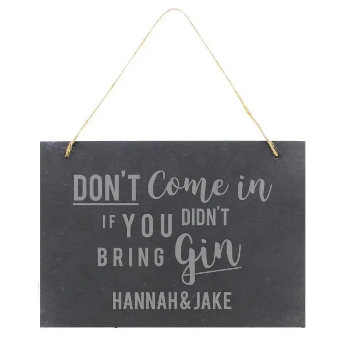 Personalised Gin Large Hanging Slate Sign - Gift Moments