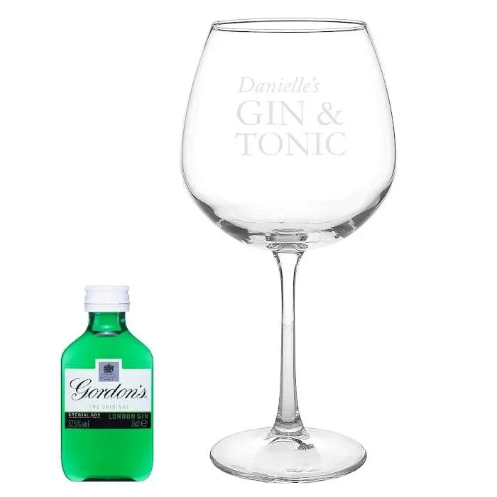 Personalised Gin & Tonic Balloon Glass and Gin Set - Gift Moments