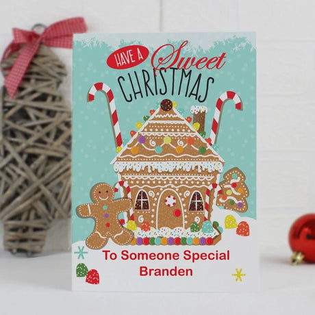 Personalised Gingerbread House Christmas Card - Gift Moments