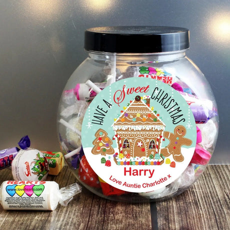 Personalised Gingerbread House Sweet Jar - Gift Moments