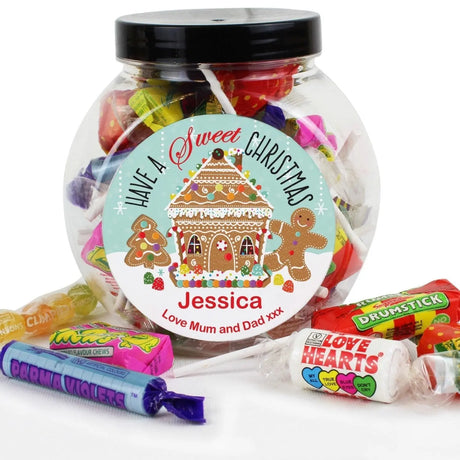 Personalised Gingerbread House Sweet Jar - Gift Moments