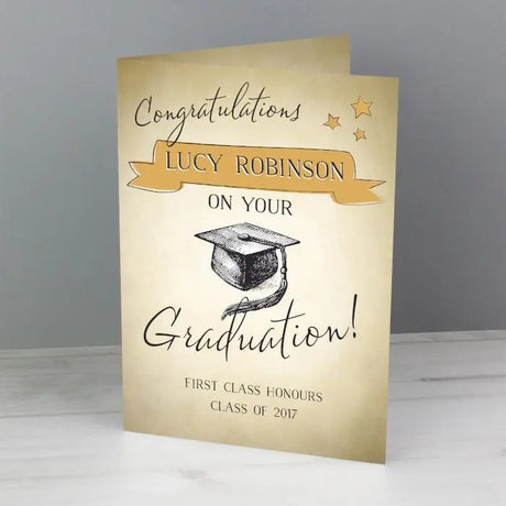 Personalised Gold Star Graduation Card - Gift Moments