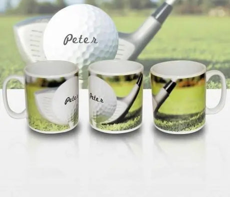 Personalised Golf Ball & Club Mug - Gift Moments