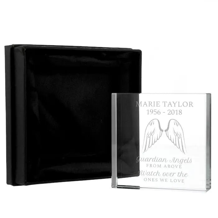 Personalised Guardian Angel Wings Crystal Token - Gift Moments