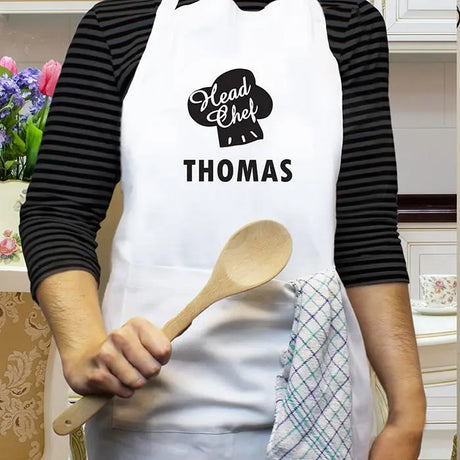 Personalised Head Chef White Apron - Gift Moments