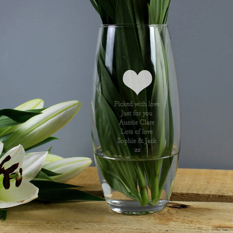Personalised Heart Design Bullet Vase - Gift Moments