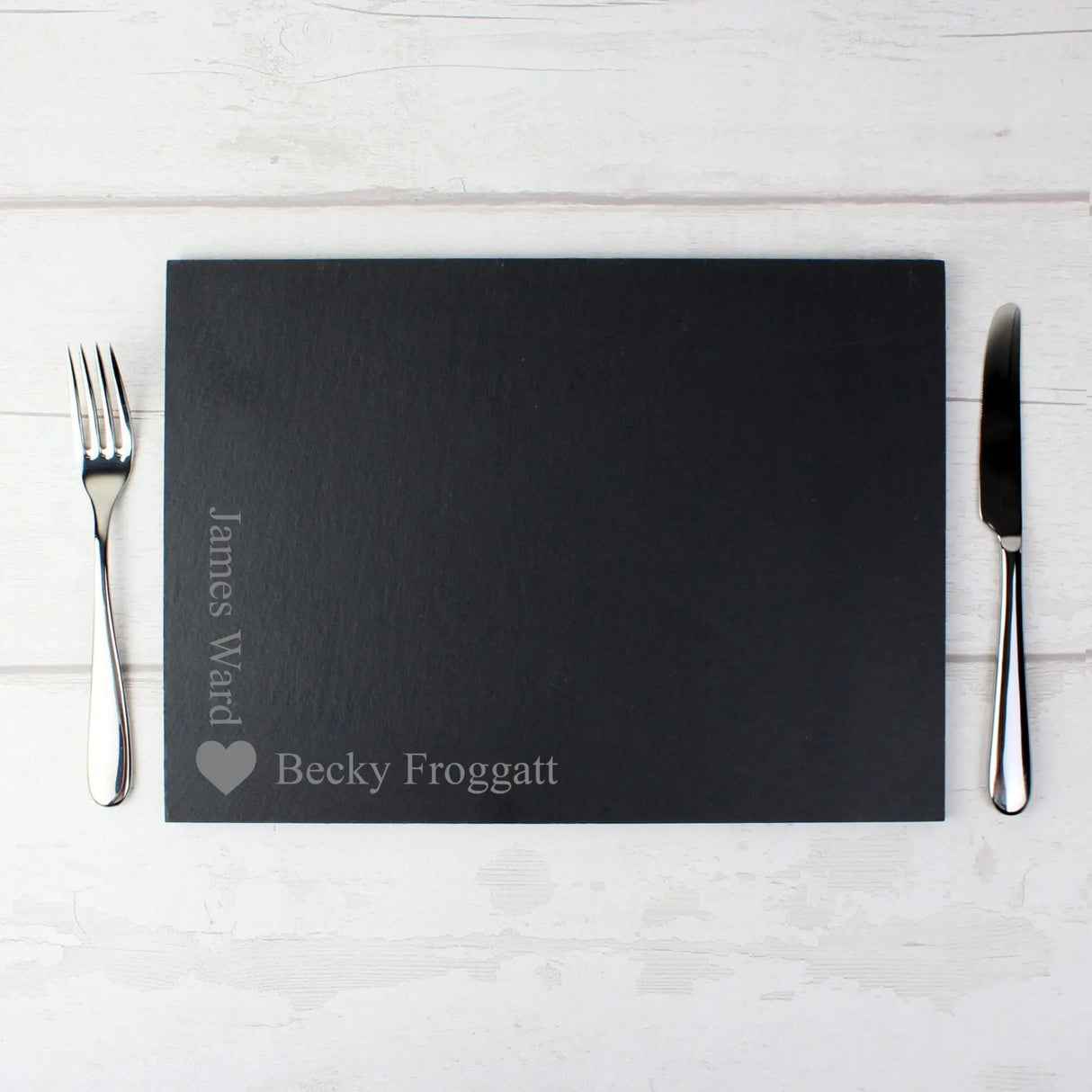 Personalised Heart Motif Slate Placemat - Gift Moments