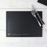 Personalised Heart Motif Slate Placemat - Gift Moments