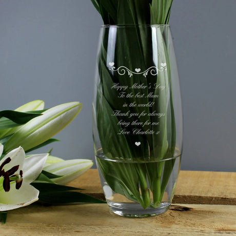Personalised Heart & Swirls Bullet Vase - Gift Moments