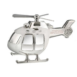 Personalised Helicopter Silver Money Box - Gift Moments