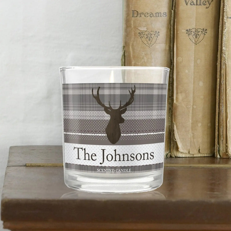 Personalised Highland Stag Scented Jar Candle - Gift Moments