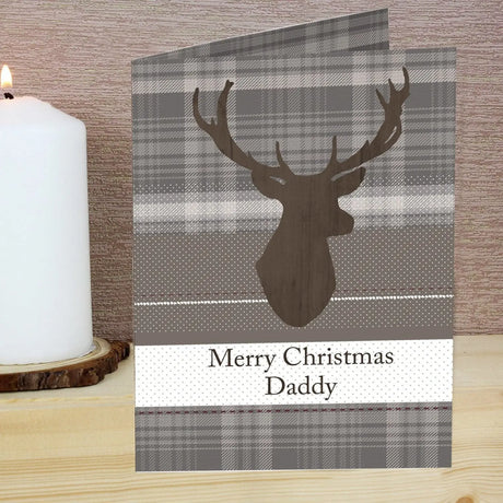 Personalised Highland Tartan Stag Card - Gift Moments