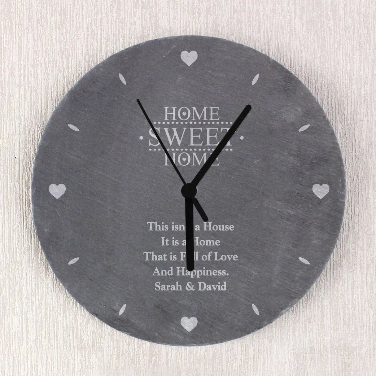 Personalised Home Sweet Home Slate Clock - Gift Moments