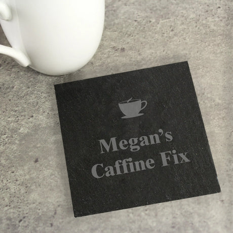 Personalised Hot Drink Motif Slate Drinks Coaster - Gift Moments