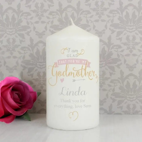 Personalised I Am Glad... Godmother Candle - Gift Moments