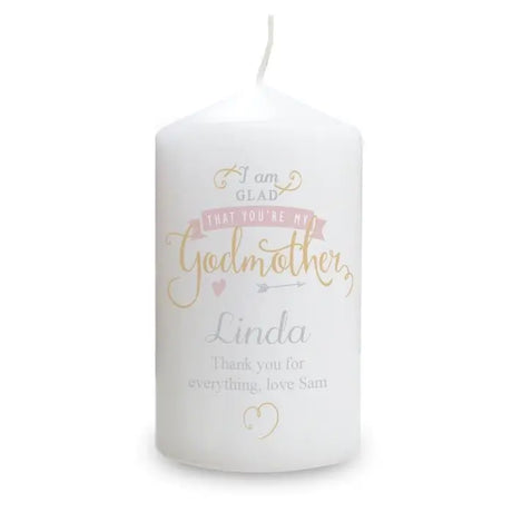 Personalised I Am Glad... Godmother Candle - Gift Moments