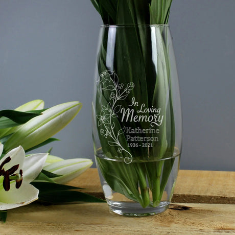 Personalised In Loving Memory Glass Vase - Gift Moments