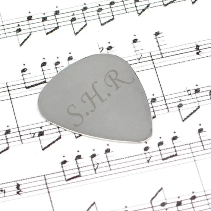 Personalised Initials Silver Plectrum - Gift Moments