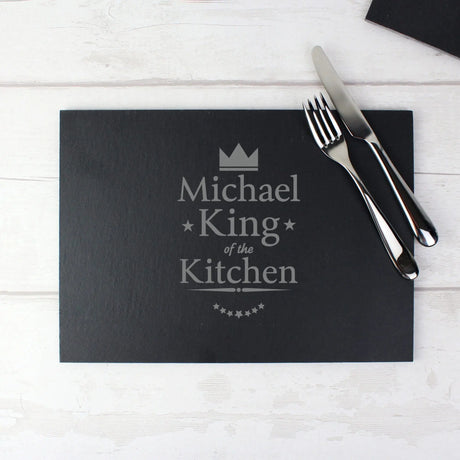 Personalised King of the Kitchen Slate Placemat - Gift Moments