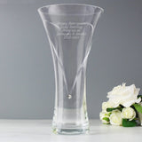 Personalised Large Hand Cut Diamante Heart Vase - Gift Moments