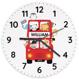Personalised London Animal Bus Wooden Clock - Gift Moments