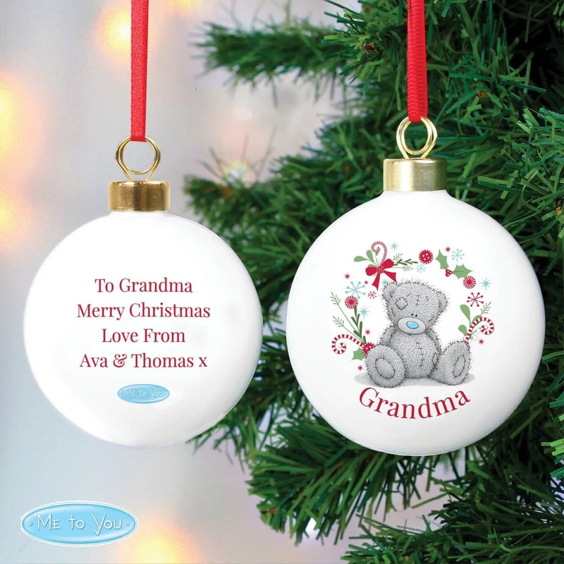 Personalised Me To You 'For Nan, Grandma, Mum' Christmas Bauble - Gift Moments