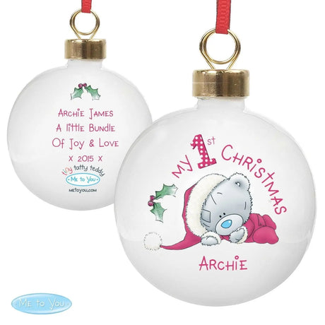 Personalised Me To You 1st Christmas Bauble - Gift Moments