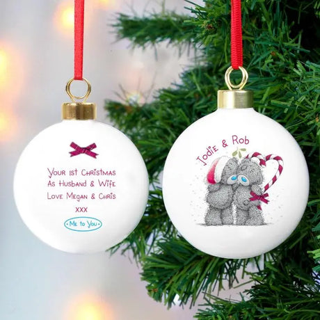 Personalised Me To You Couple Christmas Bauble - Gift Moments